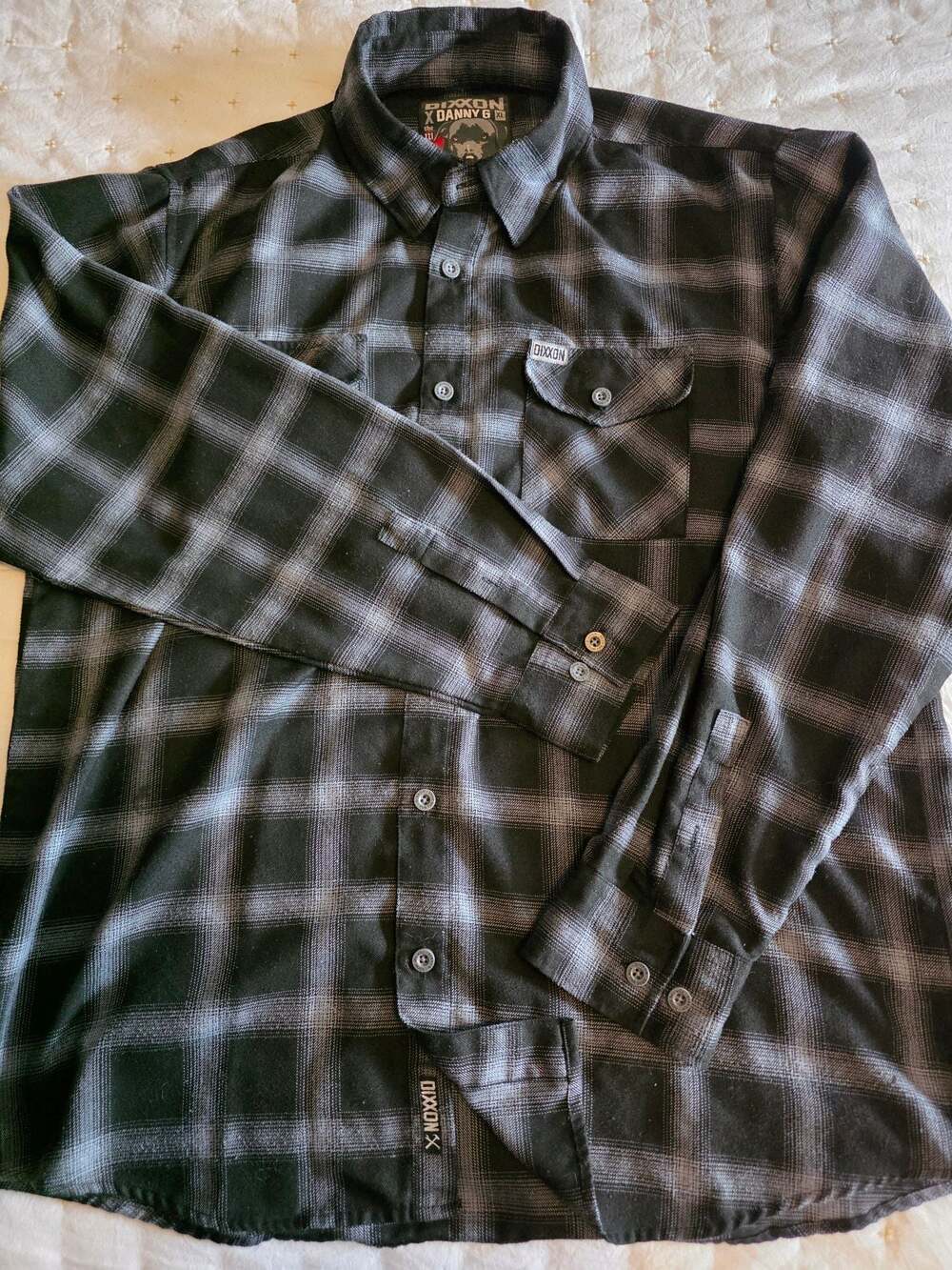 Dixxon x Danny G 'The Mission' Black and Grey Plaid Long Sleeve Flannel Shirt